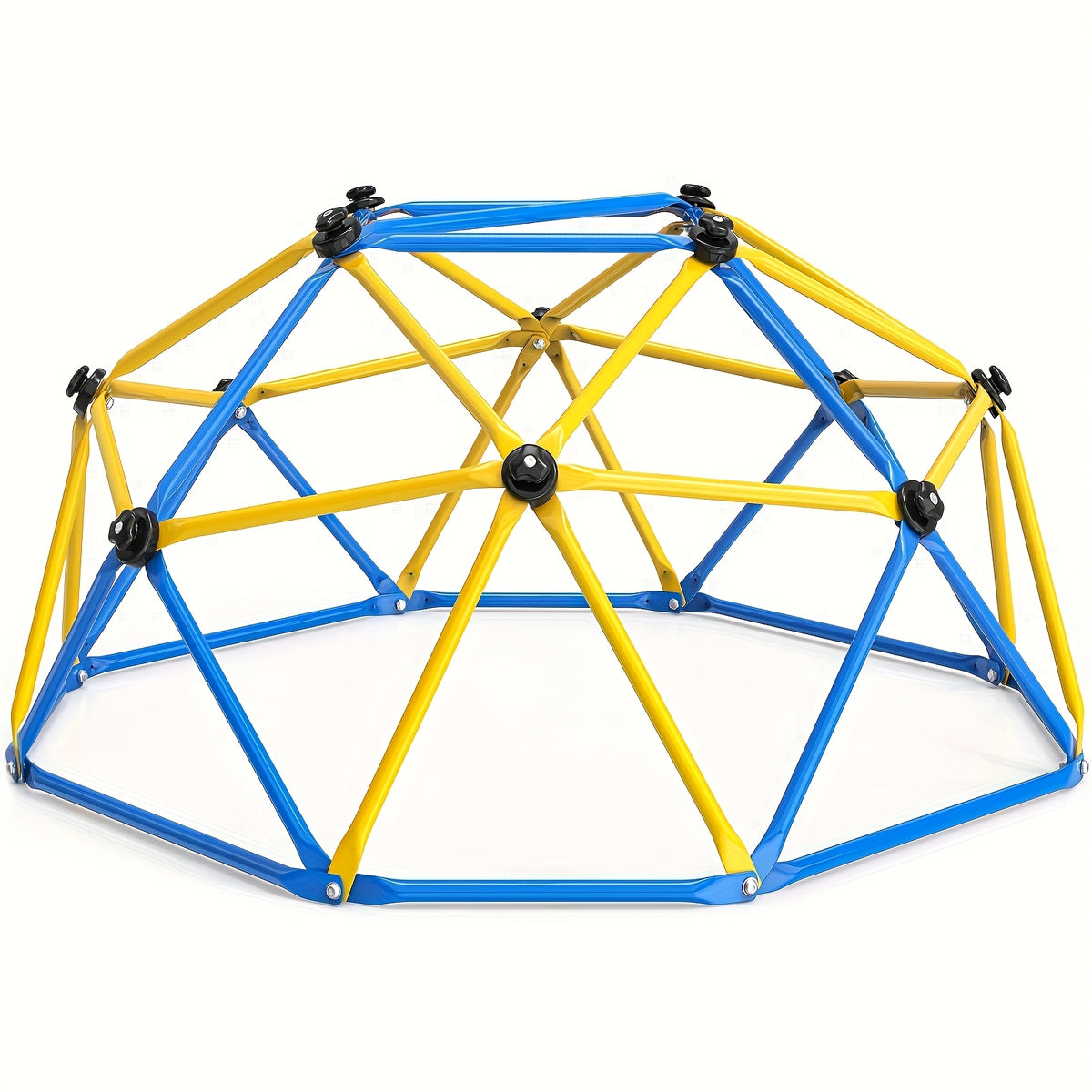 6-Foot Outdoor Kids Climbing Dome Backyard Jungle Gym with Stainless Steel Frame Weather-Resistant 600 Lbs Capacity Safe Activity Center Gift for Boys Girls Ages 3 to 10 Years Yellow Blue