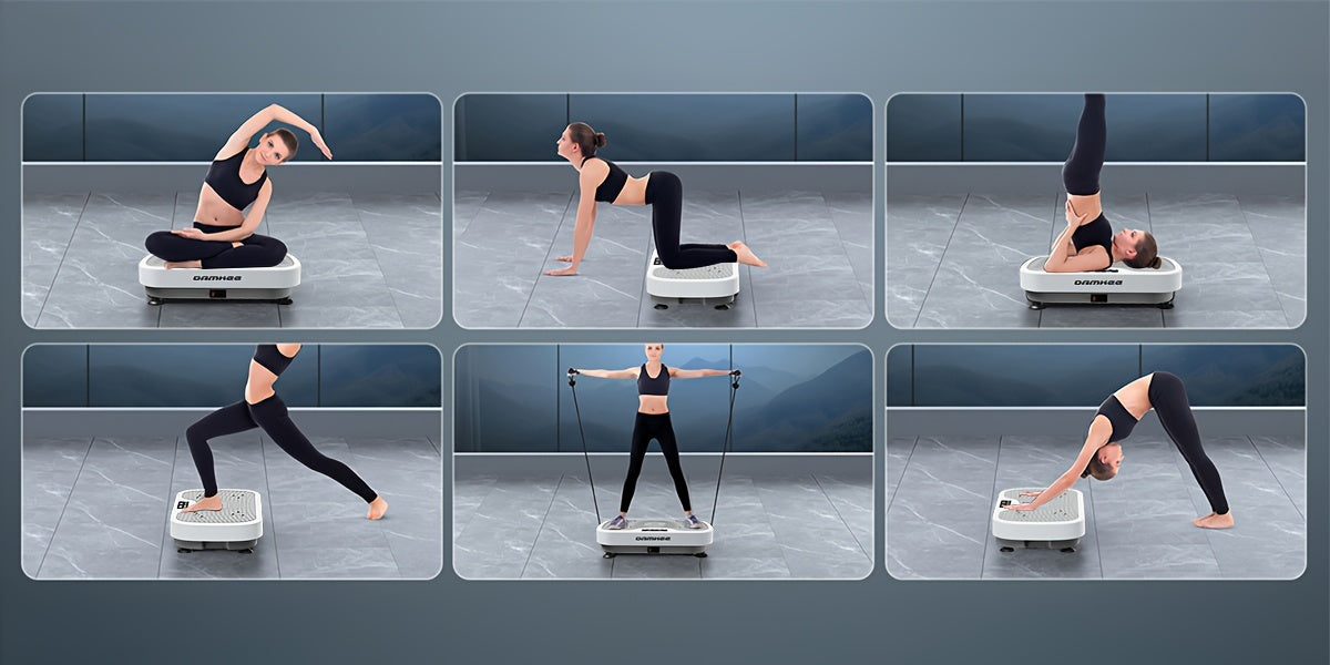 Vibration Plate Whole Body Workout Machine Lymphatic Drainage Fitness Platform Silent Motor Adjustable Speed Control Home Gym Exercise Equipment for Weight Loss Muscle Toning