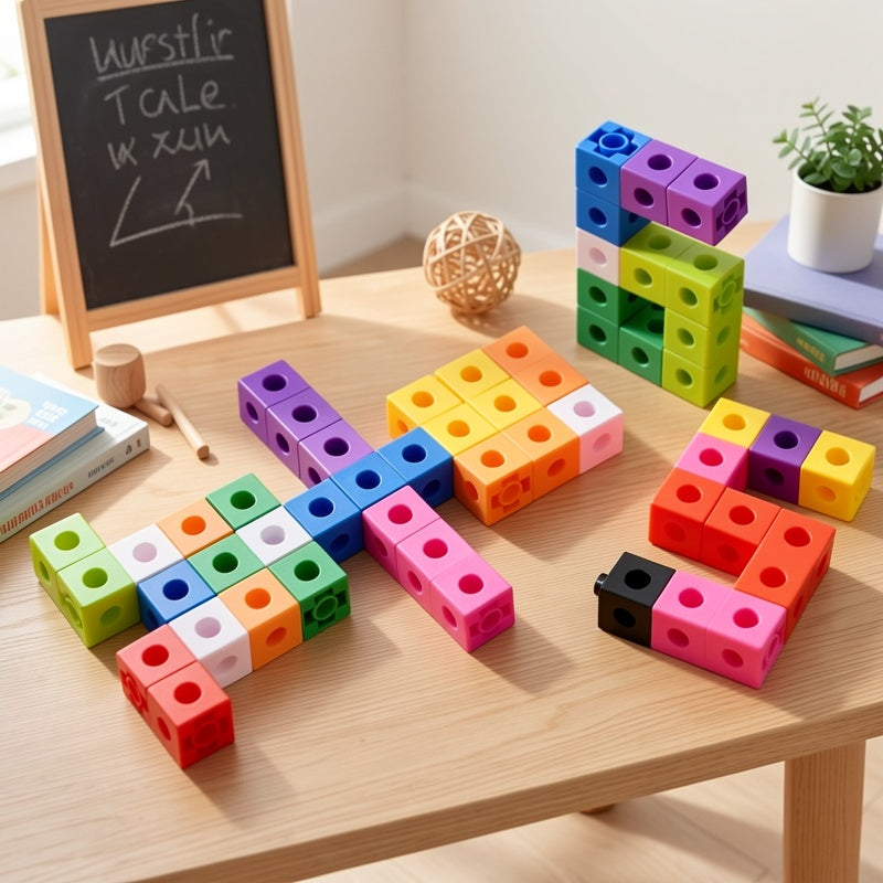 Interlocking Cube Building Blocks Snap Puzzle for Kids – Versatile STEM Preschool Toy for Logical Thinking, Fine Motor Skills & Creative Construction Play | Educational Gift for Boys & Girls Ages 3+