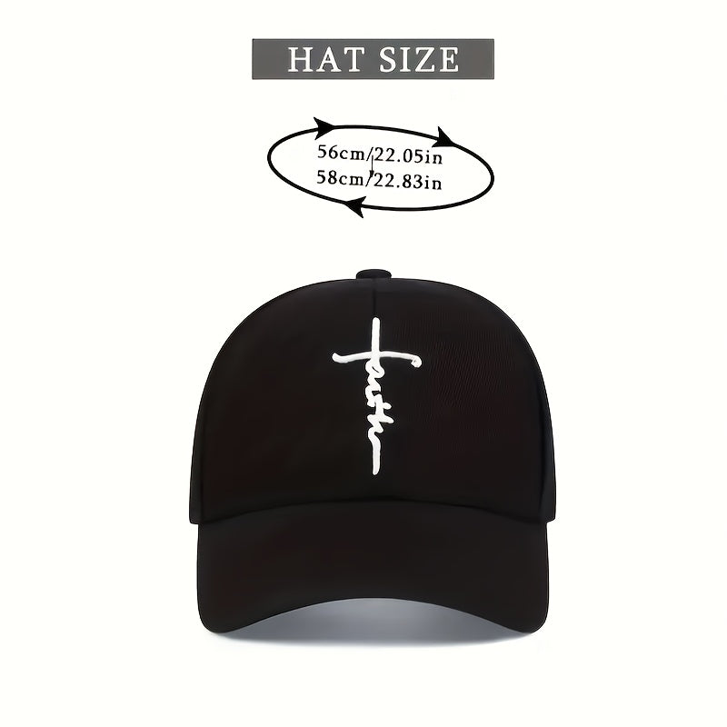 4 Pack Cross Embroidered Baseball Cap – Unisex Adjustable Snapback Sun Hat, Lightweight 100% Polyester Outdoor Travel Beach Game Day Hat for Women & Men