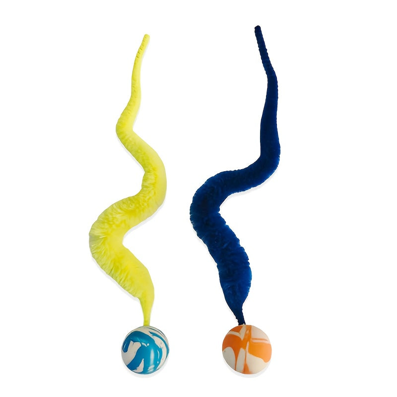 Fluffy Jumping Ball Cat Toy Set 6 Pack - Interactive Plush Bite-Resistant Caterpillar Bouncing Balls for Cats, No Batteries Required, Colorful Exercise Pet Toy for Indoor Cats and Kittens