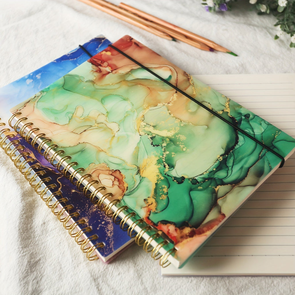5-Pack Marble Hardcover Spiral Notebook A5 – 400 Sheets No-Bleed Thick Paper Journal Set for Work, School & Journaling, Back-to-School Supplies, Teacher Appreciation Gift