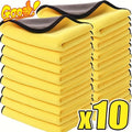 10pcs Microfiber Car Cleaning Towels – Super Absorbent, Lint-Free, No Streaks, Car Wash Drying Cloths for Car Exterior, Interior, Glass & Household Cleaning