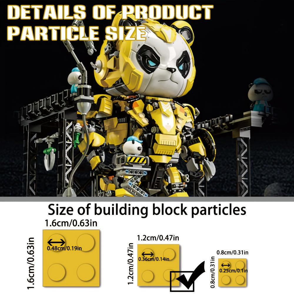 2198pcs Mecha Panda Building Blocks Set - Cool Deformation Robot Puzzle Toy for Kids & Adults, Creative STEM Brick Kit, Perfect Christmas Birthday Gift, Living Room Display Model
