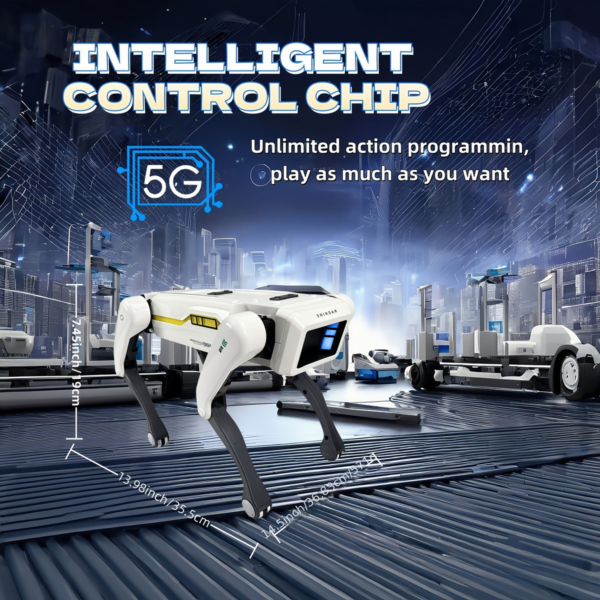 Smart Robotic Dog Toy - AI Voice Control Robot Dog with App & Remote Control, 92-Foot Range, Voice Commands, Interactive Robot Pet for Kids Adults | Top Christmas Birthday Holiday Gift