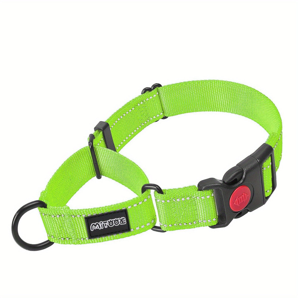 Reflective Dog Collar with Safety Locking Buckle - 1 Inch Wide, Adjustable for Small Medium Large Dogs, Night Visibility Training Collar