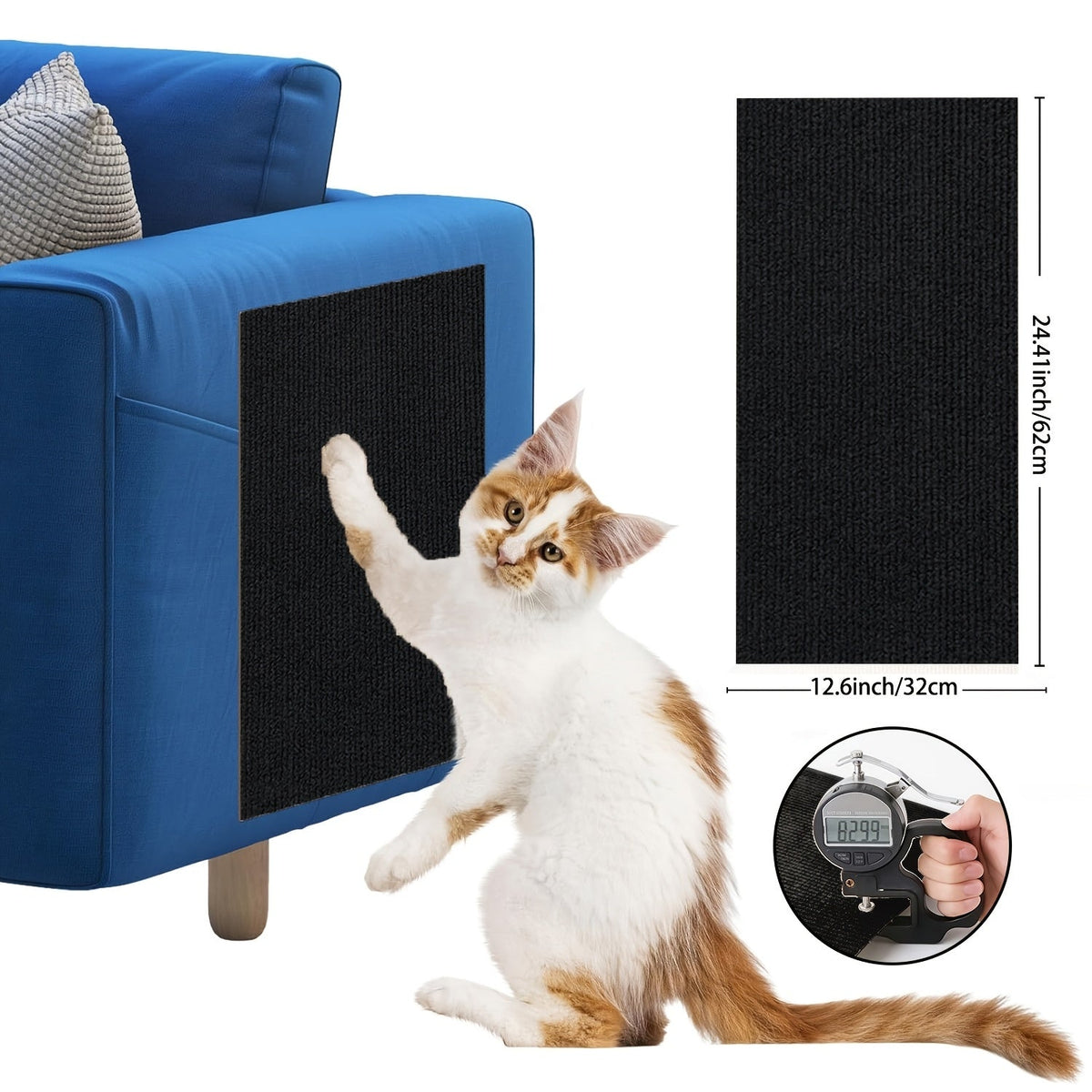 Cat Scratch Furniture Protectors Self-Adhesive - Trimmable Sofa & Wall Scratch Guards, Durable Cat Scratching Deterrent Pads for Couch, Chair, Door Frame