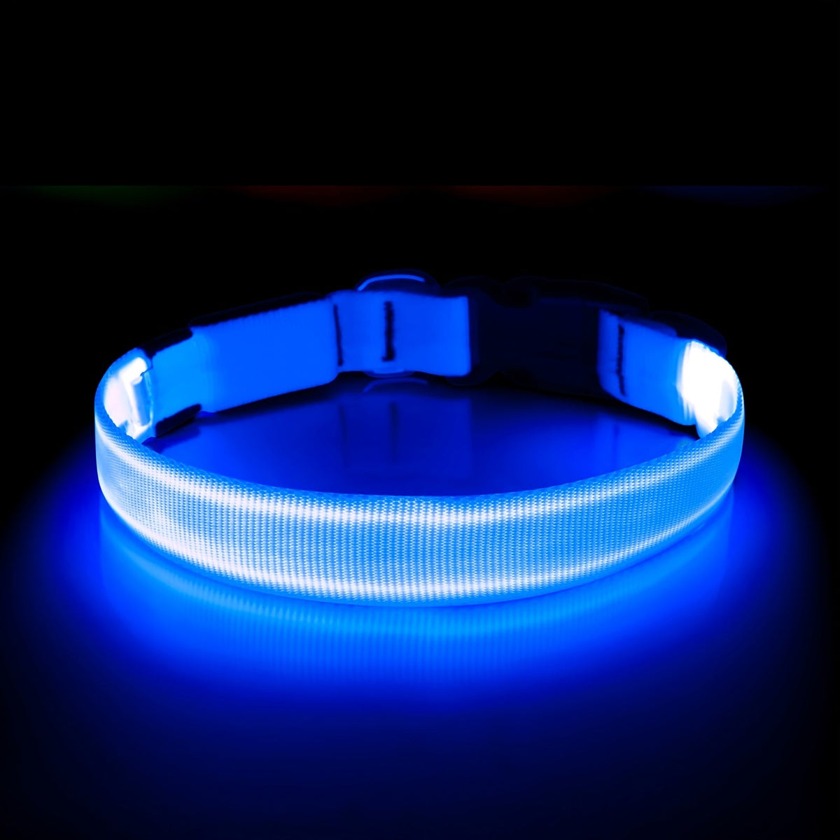 LED Dog Collar Light Up USB Rechargeable - Adjustable Nylon Glow Safety Collar with D-Ring Buckle for Small Medium Large Dogs, High Visibility Night Walking Dog Collar