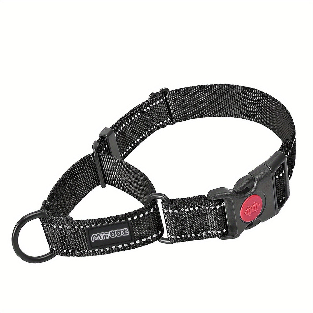 Reflective Dog Collar with Safety Locking Buckle - 1 Inch Wide, Adjustable for Small Medium Large Dogs, Night Visibility Training Collar
