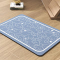 Absorbent Pet Feeding Mat for Food and Water Bowls 12x19 Inch - Quick-Dry Non-Slip Floor Protector for Messy Dogs Cats Drinkers - Waterproof Dog Bowl Mat Pet Placemat Blue Washable