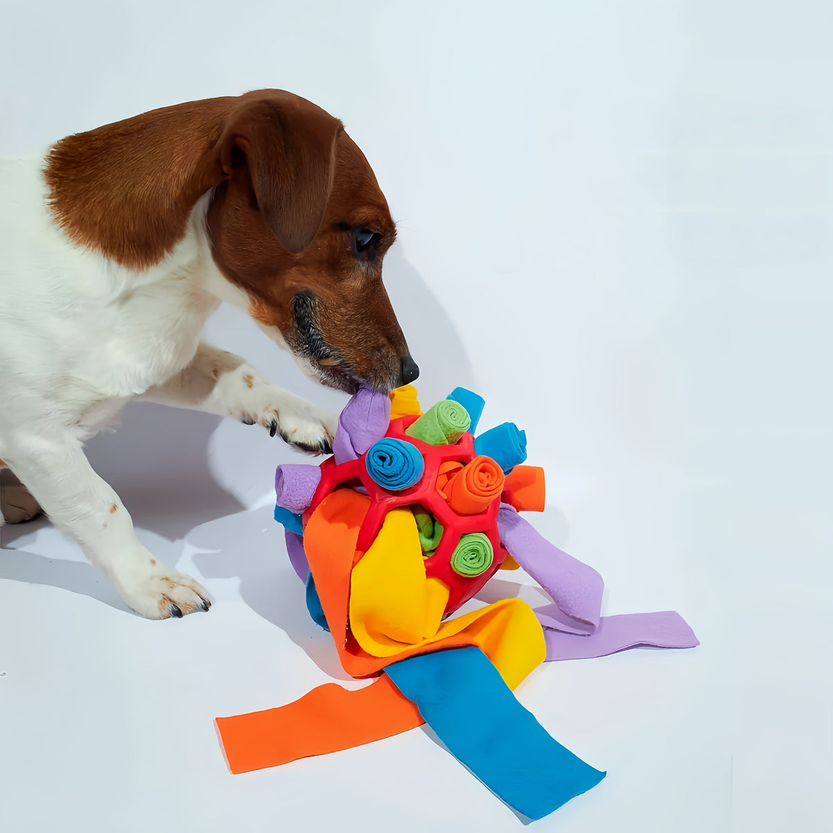 Interactive Snuffle Ball for Dogs - IQ Training Treat Hiding Puzzle Toy, Durable Rubber Slow Feeder for Mental Stimulation & Boredom Relief, Easy to Clean, for Small & Medium Dogs