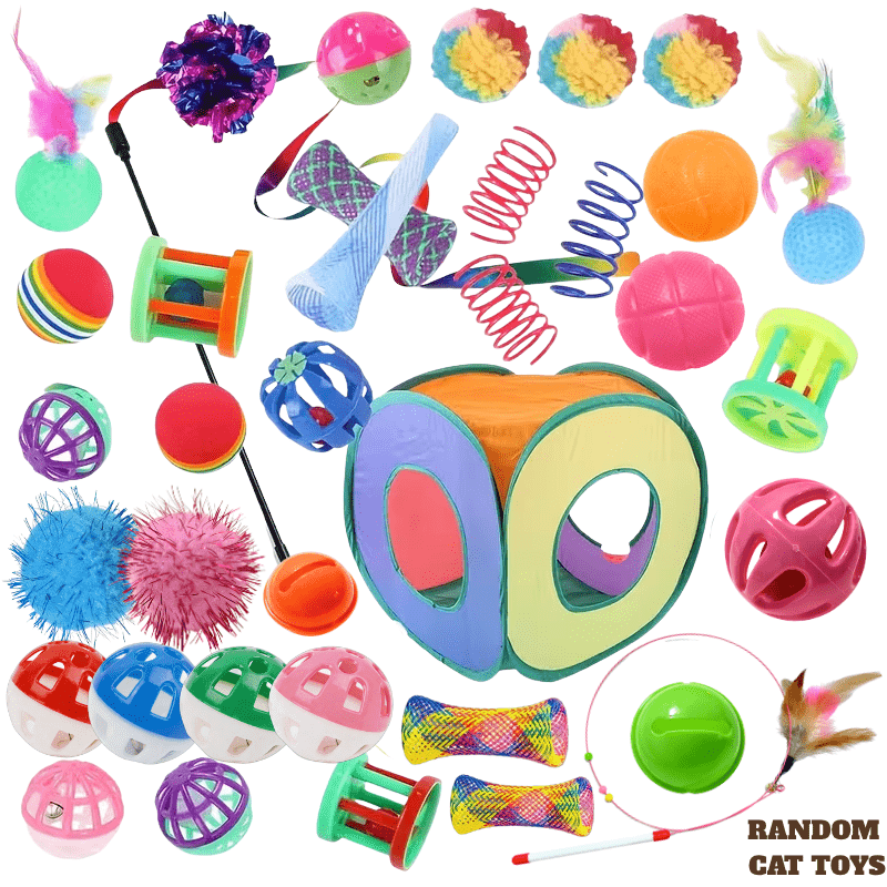 23 Piece Foldable Rainbow Cat Tunnel Toy Set for Kittens – Collapsible Square Tunnel, Teaser Wand, Jingle Balls & Interactive Cat Toys, Indoor Outdoor Pet Play Tent & Exercise Playground