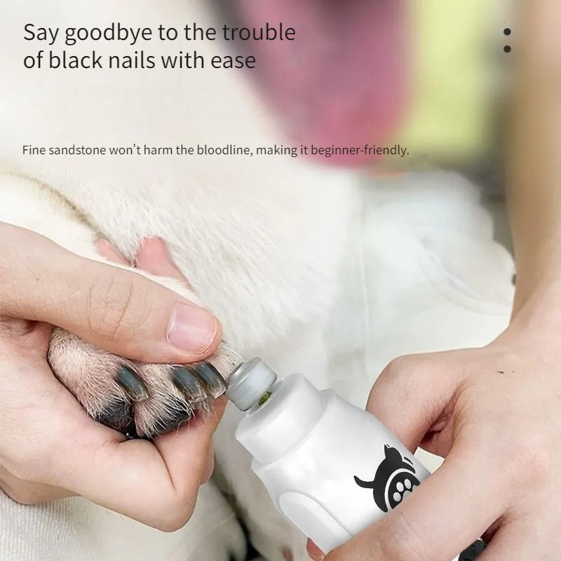 USB Rechargeable Pet Nail Grinder with Diamond Bit - Low Vibration Wireless Dog & Cat Claw Care Tool, Quiet Electric Nail File for All Breeds Small Medium Large Pets