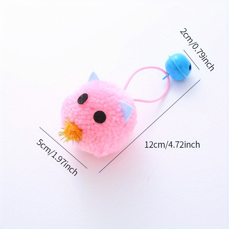Plush Mouse Cat Toys with Bell - Cute Macaron Color Mini Mouse Catnip-Style Interactive Cat Toy with Squeaky Bell Sound for Indoor Cats and Kittens, Soft Non-Toxic Lightweight Cat Gift, 4 Colors & 4-Pack