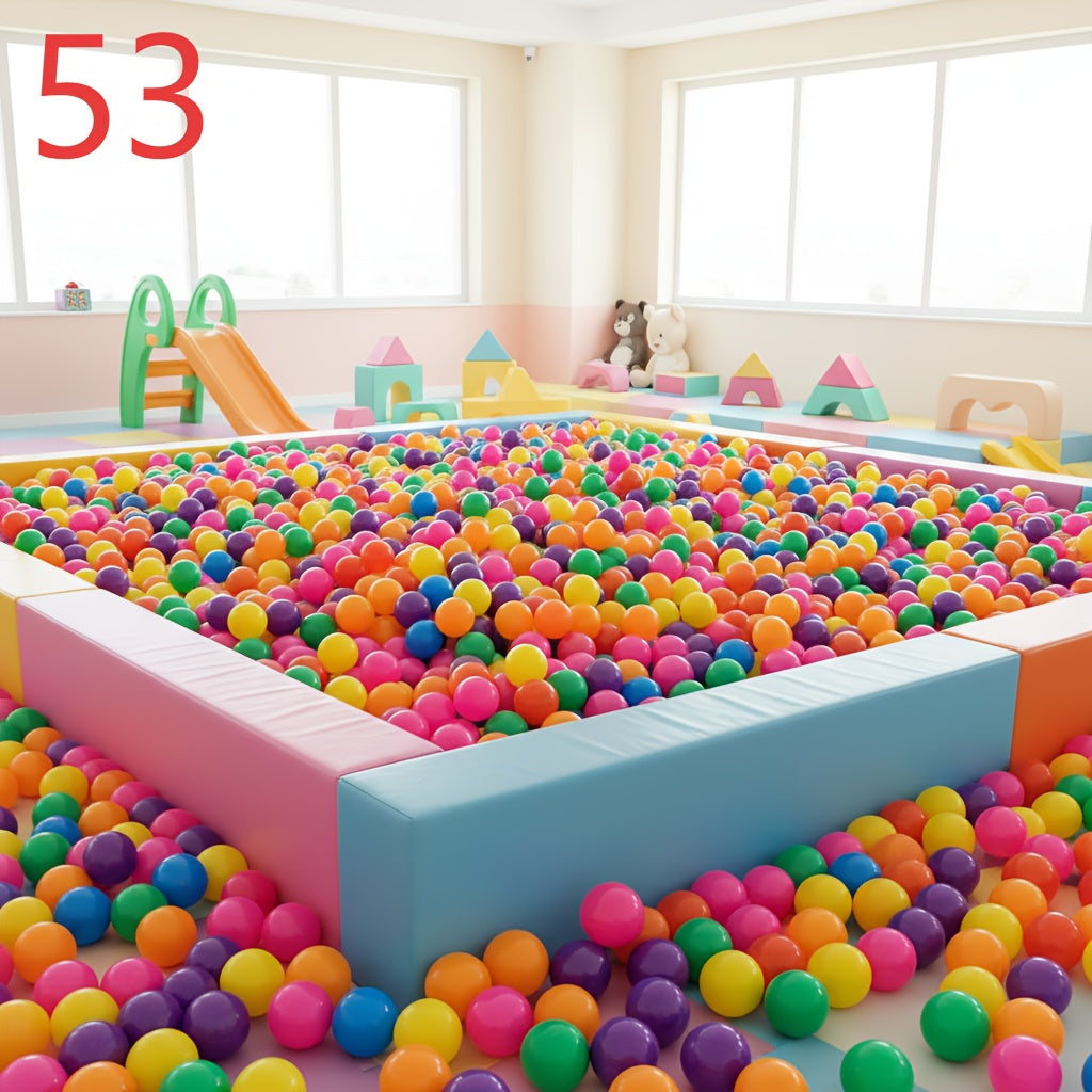 53pcs Rainbow Ball Pit Balls for Kids - Vibrant Ocean Balls for Ball Pit Play Tent Kiddie Pool & Water Play, BPA-Free Plastic Balls, Unisex Toddler Toy, Birthday Christmas Halloween Party Gift