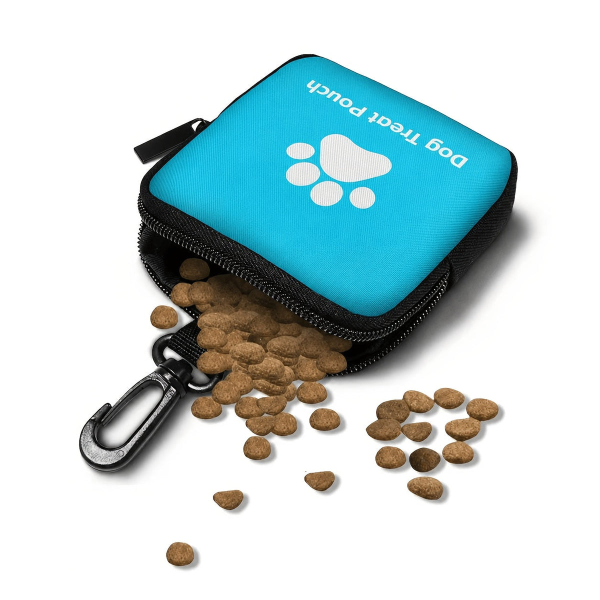 Dog Training Treat Pouch with Zipper - Portable Pet Snack Bag for Outdoor Walks Training and Travel, Hands-Free Dog Treat Bag with Belt Clip, 4 Colors Black Purple Blue Red