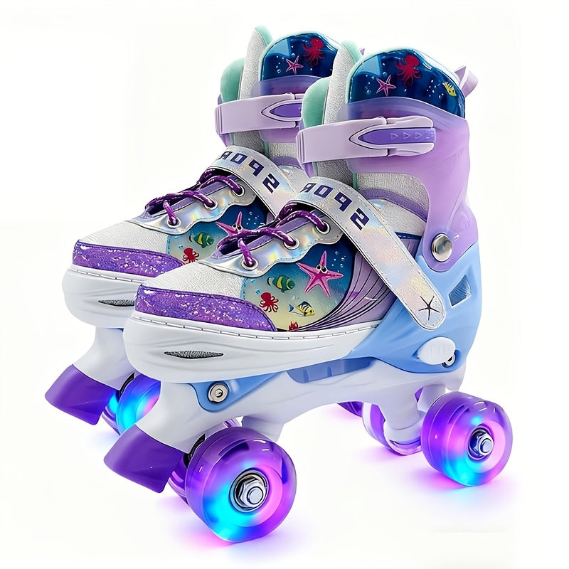 Kids Adjustable Roller Skates 3 Fit Levels Breathable Mesh Beginner Children Roller Skates 6 Colors Small Medium Large Little Kid Big Kid Youth Sizes Boys Girls Outdoor Indoor Skating