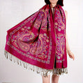 Cashmere Paisley Jacquard Fringe Scarf Shawl Women Boho Ethnic Neck Wrap Soft Warm Travel Festival Daily Fashion 8 Colors