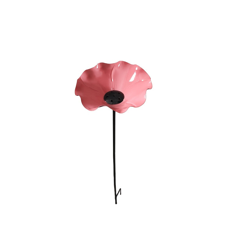 Metal Flower Bird Bath for Garden - Decorative Floral Bird Bath and Pollinating Insect Watering Station for Flower Beds Lawn Edges Garden Borders and Planters, Outdoor Garden Decor in 4 Colors