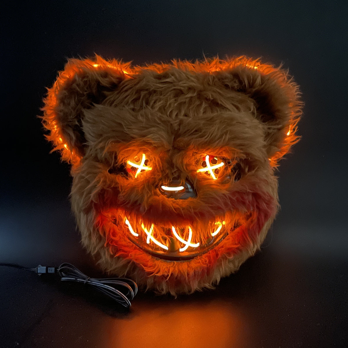 LED Glowing Horror Masks with Light-Up Eyes – Bloody Bunny & Bear Halloween Costume Mask for Adults & Teens | Scary Face Mask for Halloween Parties, Haunted Houses & Cosplay | 2x AA Batteries Required