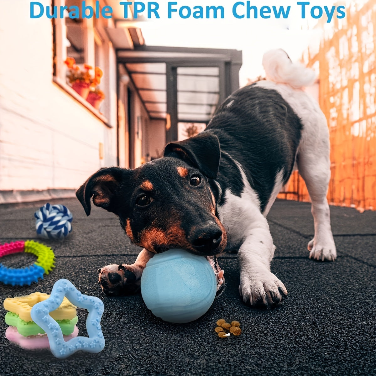 Dog Chew Toy Pack 5, 10 or 15 Pieces – Assorted Puppy Teething Toys with Rope Knots, Balls & Spiky Rings, Interactive Chewing & Entertainment Bundle for Small Dogs, Random Styles & Colors