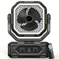 20000mAh Portable Camping Fan with Remote & Oscillation – Rechargeable 4-Speed Quiet Fan with LED Lantern, 45°/90° Oscillation, Timer & Hook for Tent, Car, RV, Bedroom & Emergency Cooling, 12-138Hr Runtime