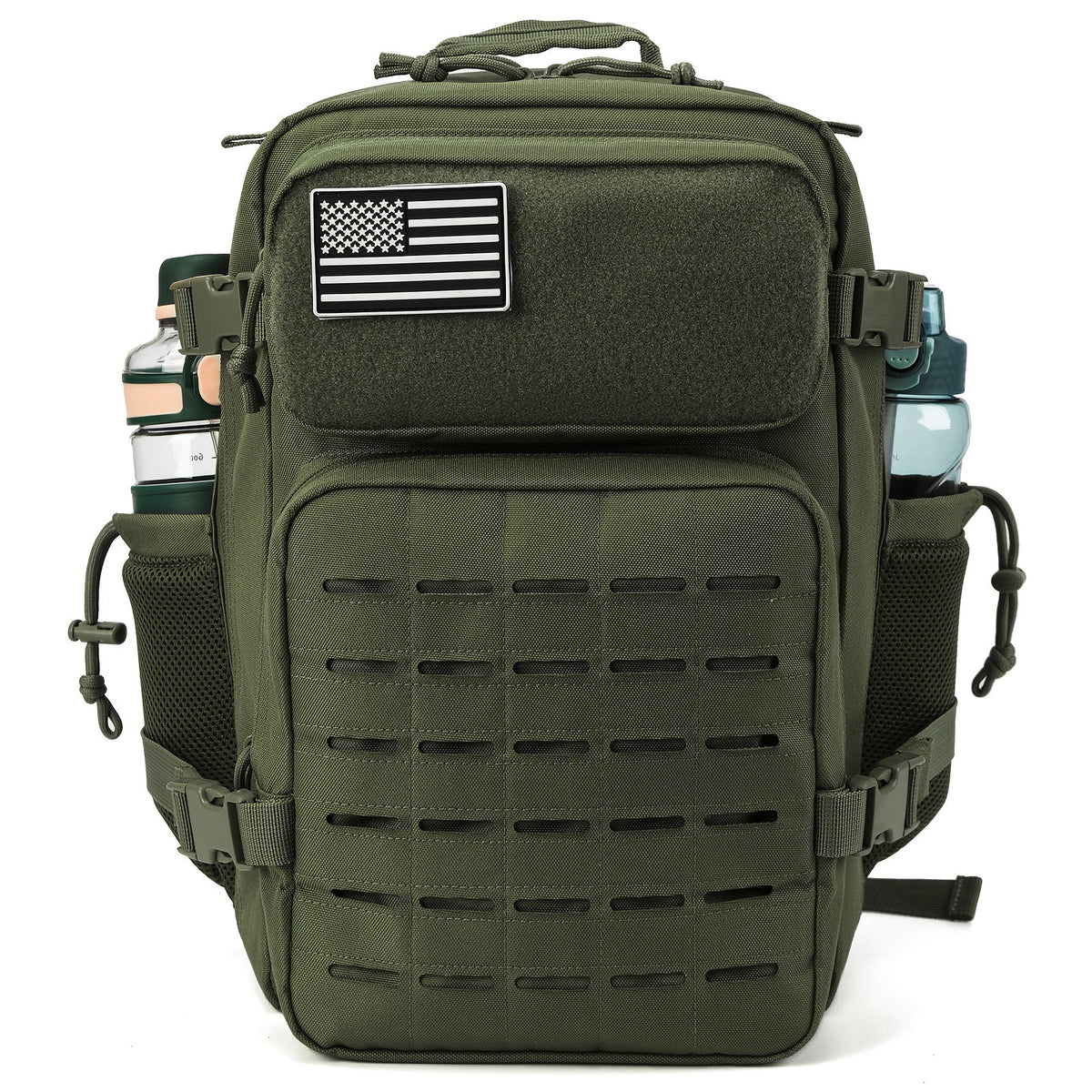 25L MOLLE Tactical Laptop Backpack for Men Women – Military Bug Out Bag Hiking Daypack with Dual Cup Holders, 9 Colors, Office & Outdoor Travel Pack