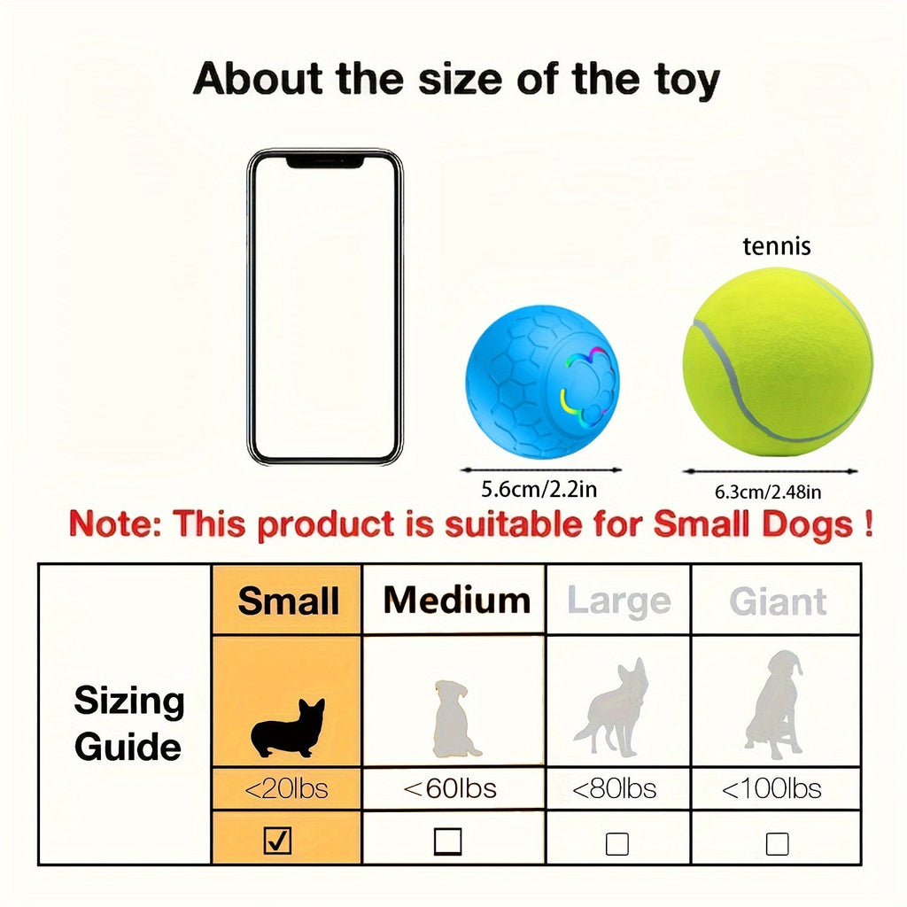 Rechargeable Smart Automatic Bouncing Ball for Cats & Dogs - Interactive Electric Pet Toy Bite Resistant Self-Moving Ball Indoor Exercise Toy 6 Colors Blue Green Pink Yellow Orange Grey