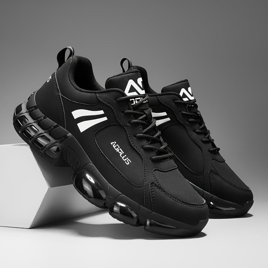 Men's Road Running Sneakers – Anti-Slip Wear-Resistant Lace-Up Athletic Shoes, All Season Low Top Casual Outdoor Sneakers, Blue Black White, Sizes US 6.5–13.5