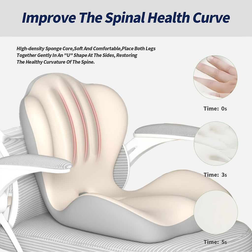 Lumbar Support Cushion for Office Chair & Car Seat – Memory Foam Lower Back and Hip Support Pillow, Ergonomic Breathable Design for Prolonged Sitting, Driving, Work from Home, Multiple Colors