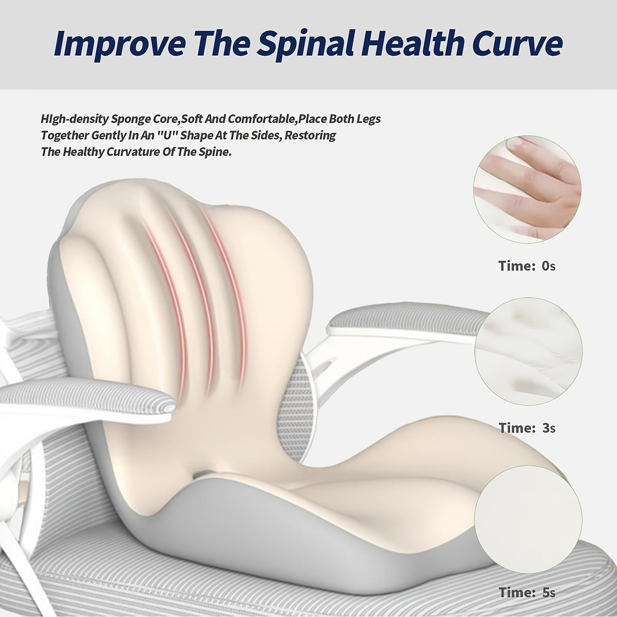 Lumbar Support Cushion for Office Chair & Car Seat – Memory Foam Lower Back and Hip Support Pillow, Ergonomic Breathable Design for Prolonged Sitting, Driving, Work from Home, Multiple Colors