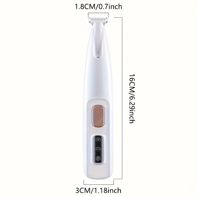 Multifunctional Pet Hair Clipper with LED Light USB Rechargeable - Low Noise Electric Dog & Cat Grooming Trimmer for Paw, Eyes, Ears, Face & Butt, Precision Cordless Pet Fur Remover for At-Home Grooming