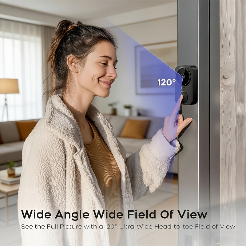 Wireless Video Doorbell Camera with Indoor Monitor – 1080P FHD, No Wi-Fi Needed, Night Vision, Two-Way Audio, 4.3" IPS Screen, Long Battery Life, SD Card Storage, Easy Install for Home Security