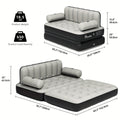 Inflatable Air Sofa Bed 2-in-1 Queen Size – Portable Blow Up Couch & Airbed with Headboard, Cup Holders, External Pump & Storage Bag, 440 lb Capacity for Home, Camping & Guests