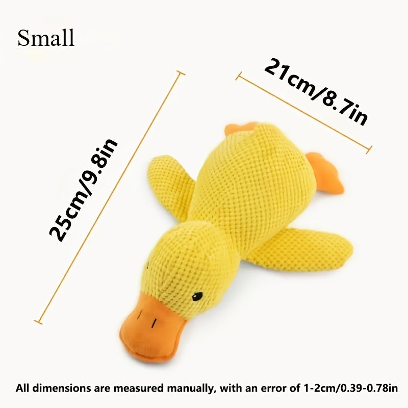 Plush Squeaky Duck Dog Toy for Dogs - Durable Soft Chewable Noise-Making Sleeping Duck Stuffed Animal Toy for Stress Relief, Anxiety & Boredom, Cute Dog Gift for Small Medium Large Dogs, S/M/L