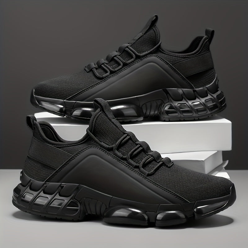 Men's Lightweight Breathable Mesh Sneakers PVC Sole Low-Top Lace-Up Casual Sports Shoes Blue Black Sizes US 6.5-12.5 Daily Wear Running Training Athletic Footwear