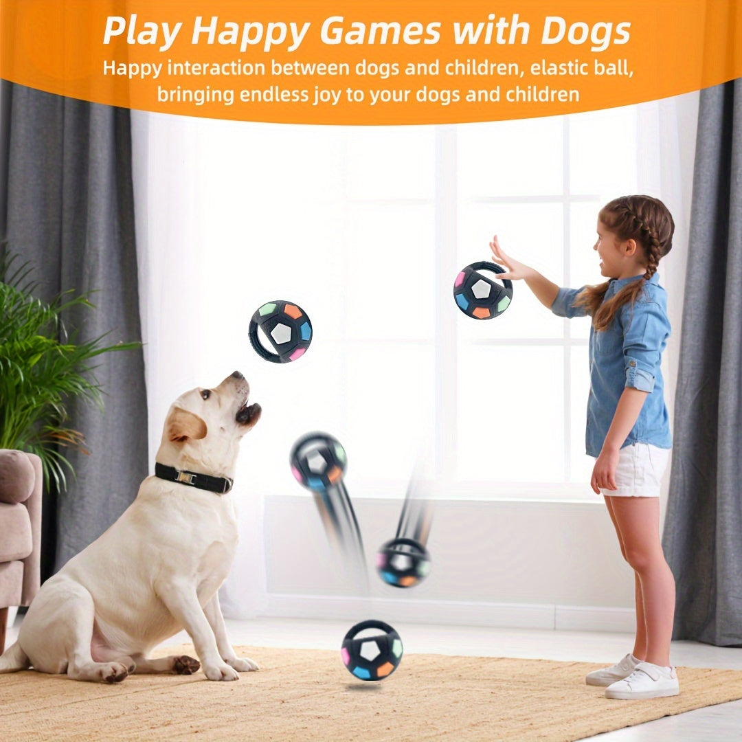 Squeaky Dog Ball Toy Durable TPR Soccer Football Interactive Chew Toy for Medium Dogs Teeth Grinding Training No Battery Needed Pet Play Ball