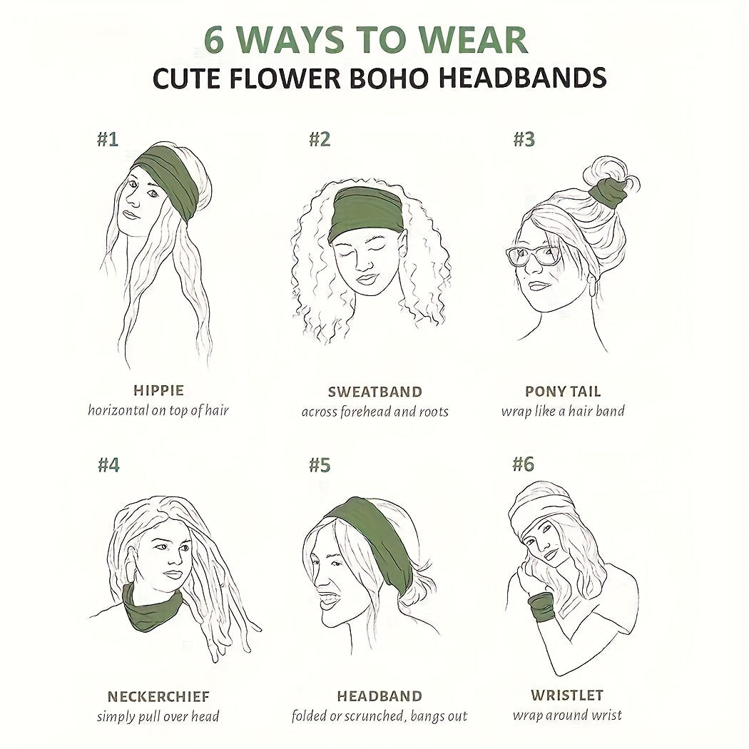 20 Pack Wide Moisture-Wicking Headbands for Women and Men Elastic Sweatband for Yoga Running Cycling Fitness Basketball Bohemian Solid Color Hair Accessories