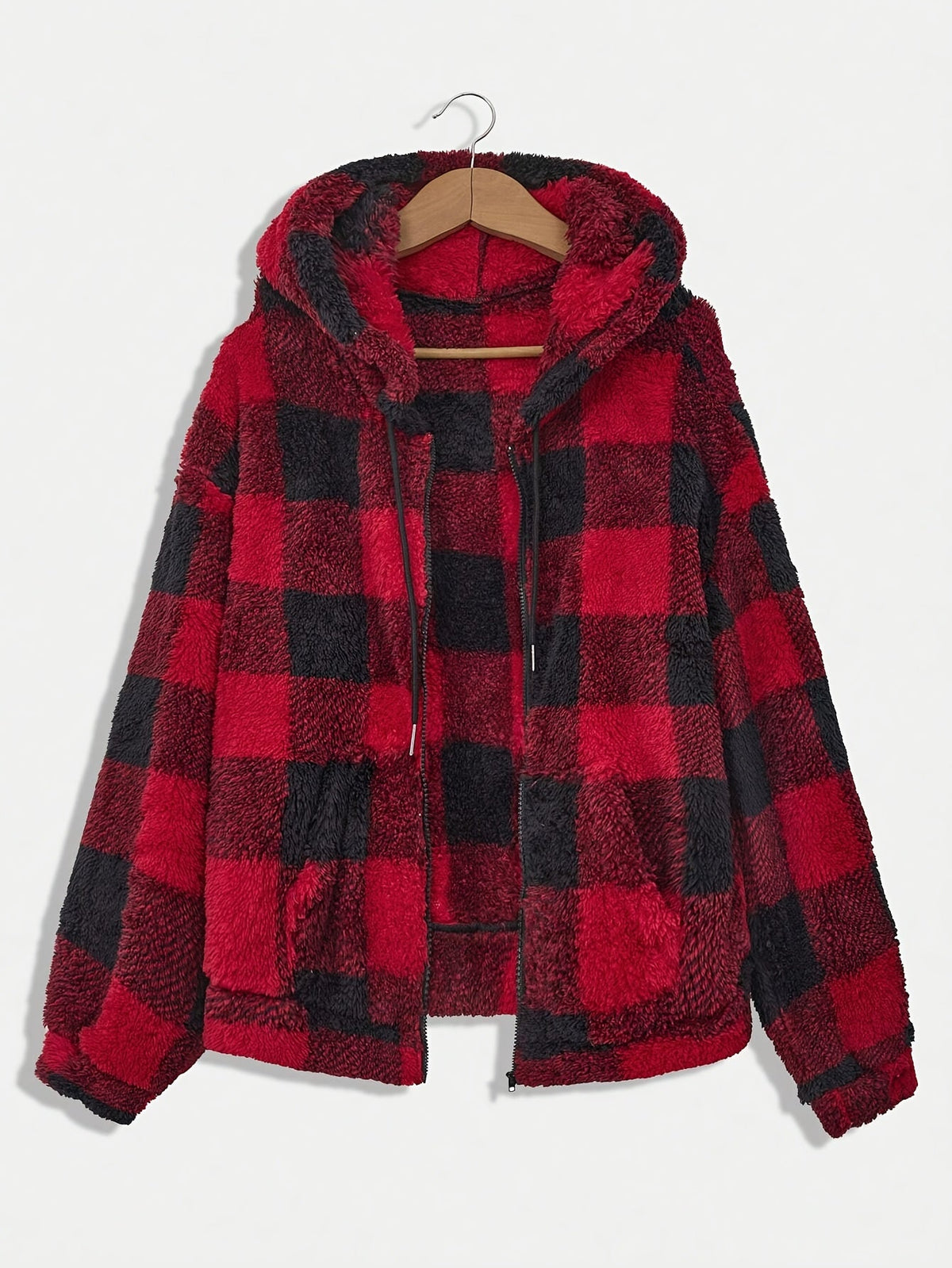 Women's Plaid Fleece Sweatshirt Casual Pullover Top Long Sleeve Soft Warm Fall Winter Fashion Black Khaki Red Green Yellow XS S M L XL