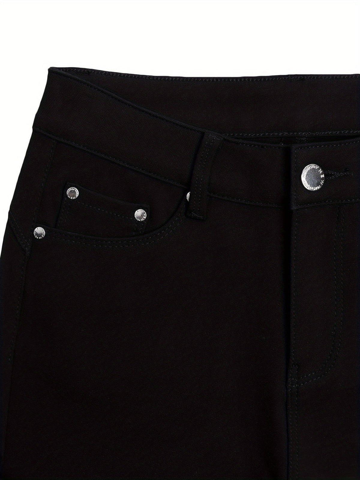 Women's High Waist Stretch Skinny Jeans Metal Button Detail Street Style Slim Fit Denim Pants 10 Colors S-XXL