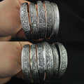 5pcs Retro Ethnic Hollow Engraving Adjustable Open Cuff Bracelet Set for Women Boho Stackable Friendship Bracelets Gift for Christmas Halloween Vacation