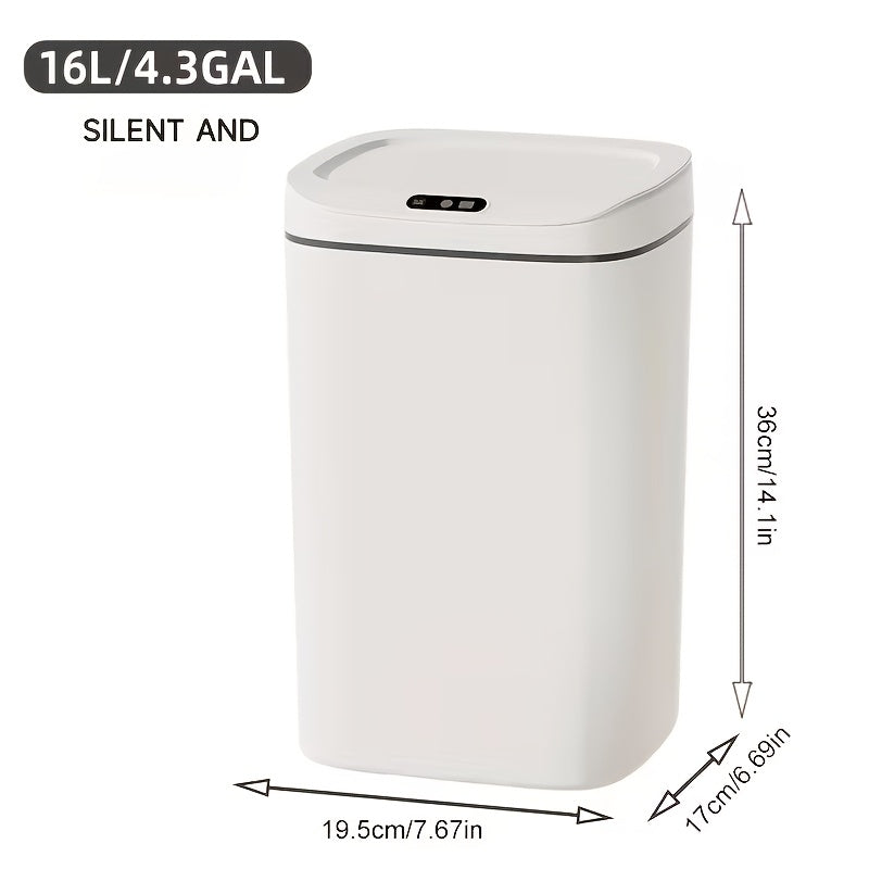 Inductive Smart Trash Can with Sealed Lid and Odor-Proof Technology Touch Control Switch Hands-Free Automatic Sensor Waste Bin Easy-to-Clean for Office Bathroom Bedroom Kitchen