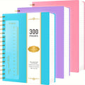 Spiral Notebook 3 Pack A5 Hardcover College Ruled Journal Set, 300 Pages 100GSM Thick Paper, PVC Cover Notepad for Women Girls Students, 5.7" x 8.4" with Ruler