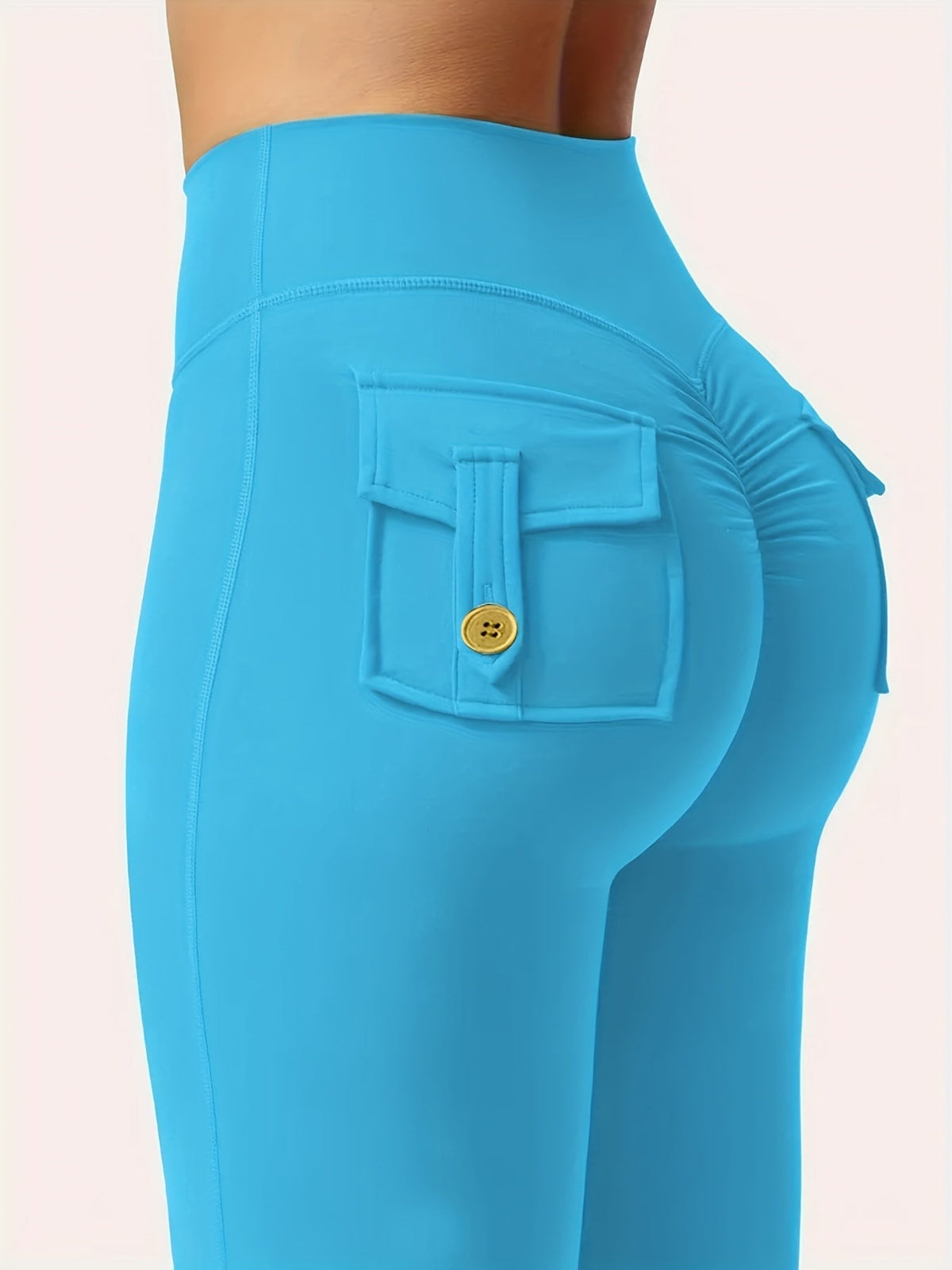 Women's 3-Piece High Waist Flare Yoga Pants Set with Belt and Pockets, Scrunch Butt Lifting Squat Proof 90% Polyester Stretchy Flared Leggings for Workout Gym Running Casual Wear