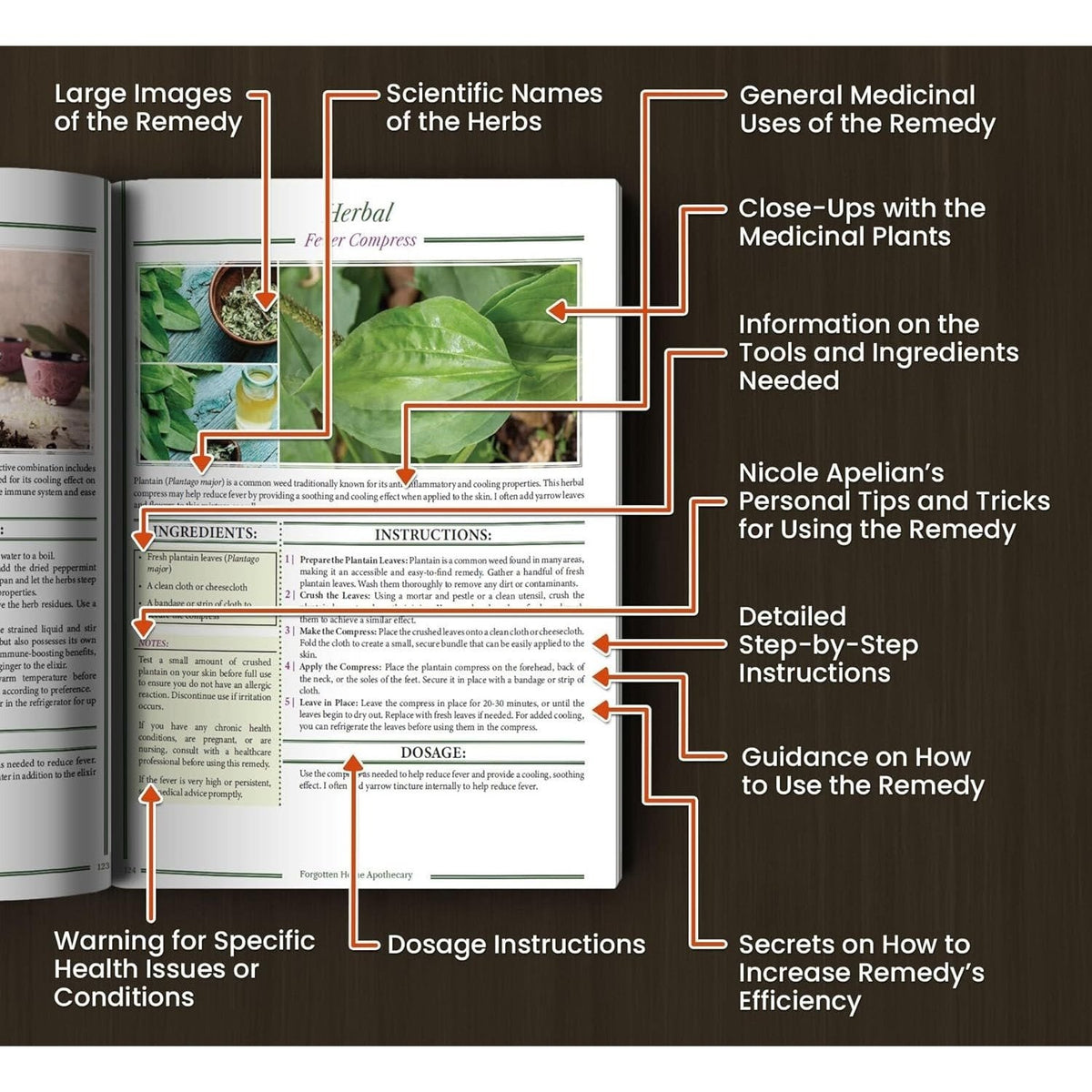The Forgotten Home Apothecary - 250 Powerful Natural Remedies at Your Fingertips by Dr. Nicole Apelian, 288 Full-Color Pages with Step-by-Step Instructions, Photos & Dosages for Herbal Home Healing
