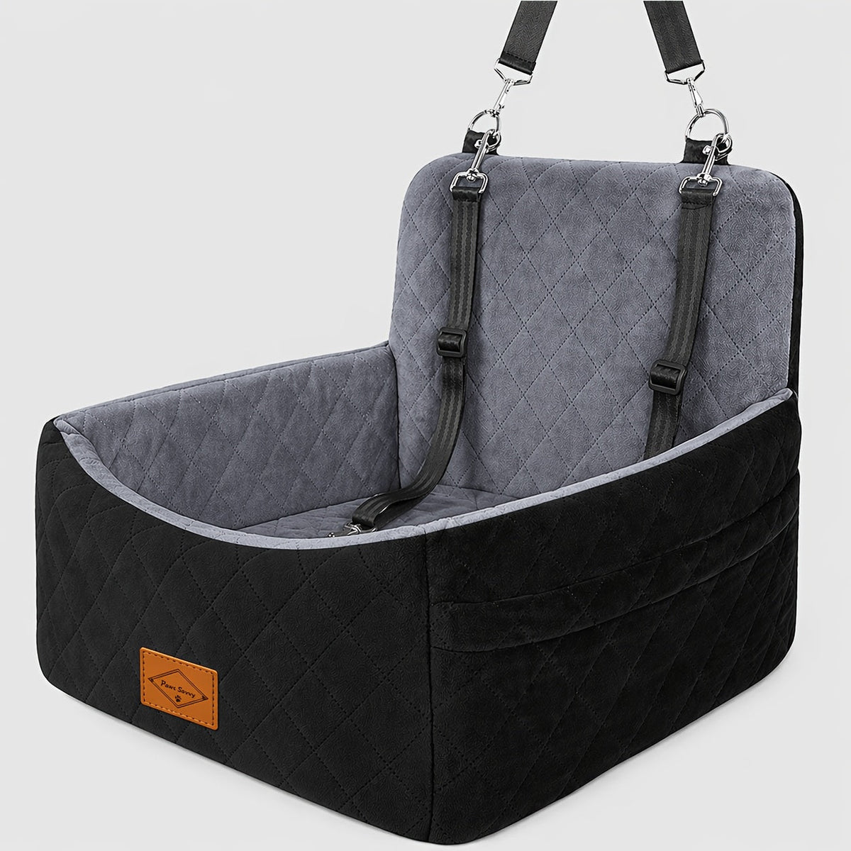 Dog Car Booster Seat with Safety Strap – Cozy Elevated Travel Bed for Small & Medium Dogs, Stable Non-Slip Design, Easy to Clean, 8 Colors Available