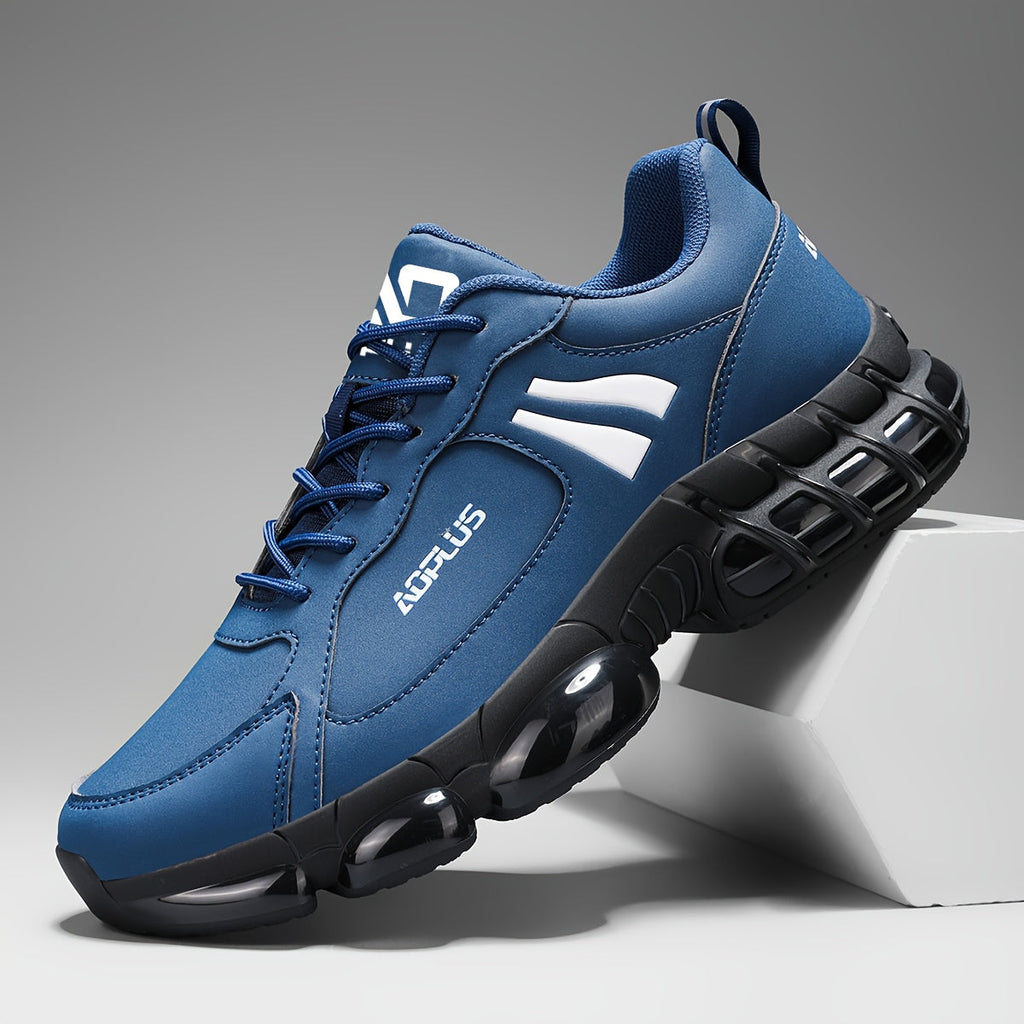 Men's Road Running Sneakers – Anti-Slip Wear-Resistant Lace-Up Athletic Shoes, All Season Low Top Casual Outdoor Sneakers, Blue Black White, Sizes US 6.5–13.5