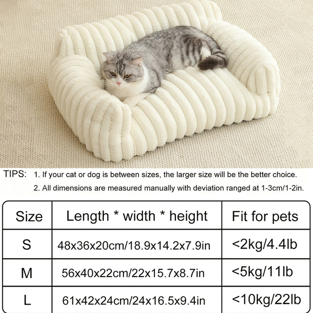 Cat Sofa Bed - Soft Comfortable Breathable Cat House for Large Medium Small Cats, Cute Plush Sleeping Basket Suitable for All Seasons, Indoor Cat Lounger & Cozy Rest Nest