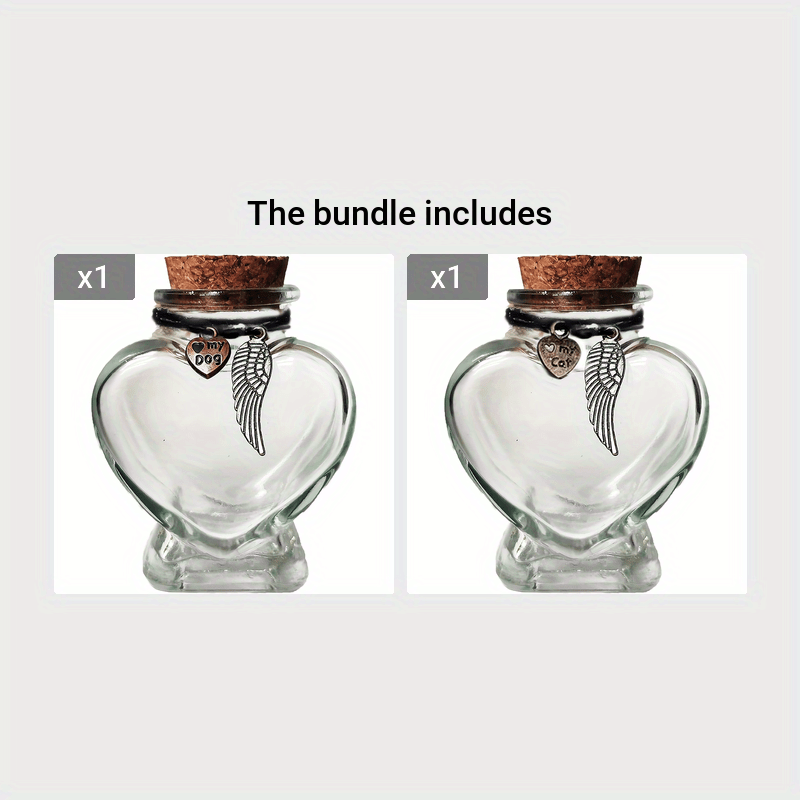 Pet Hair Memorial Keepsake Bottle – Dog Cat Fur Keepsake Urn, Small Pet Loss Sympathy Gift, Elegant Mini Urn to Preserve Pet Fur Lock of Hair Forever