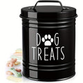 Pet Food Storage Container with Lid - Moisture-Proof Iron Dog Food Bucket Country Farmhouse Style Airtight Dry Food Keeper for Dogs Cats Black White Kitchen Pet Organizer Gift